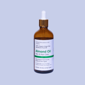 Pure Almond Oil for hair growth and skin hydration – enriched with Vitamin E and fatty acids, ideal for moisturizing skin and strengthening hair